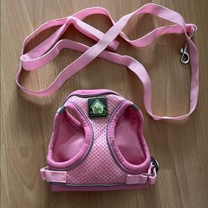Pink Dog Harness and Leash Set
